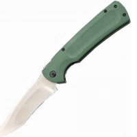 Складной нож Hikari Мемотек Higo Folder, клинок сатин, сталь D2, рукоять темно-зеленый G10 купить в Старом Осколе